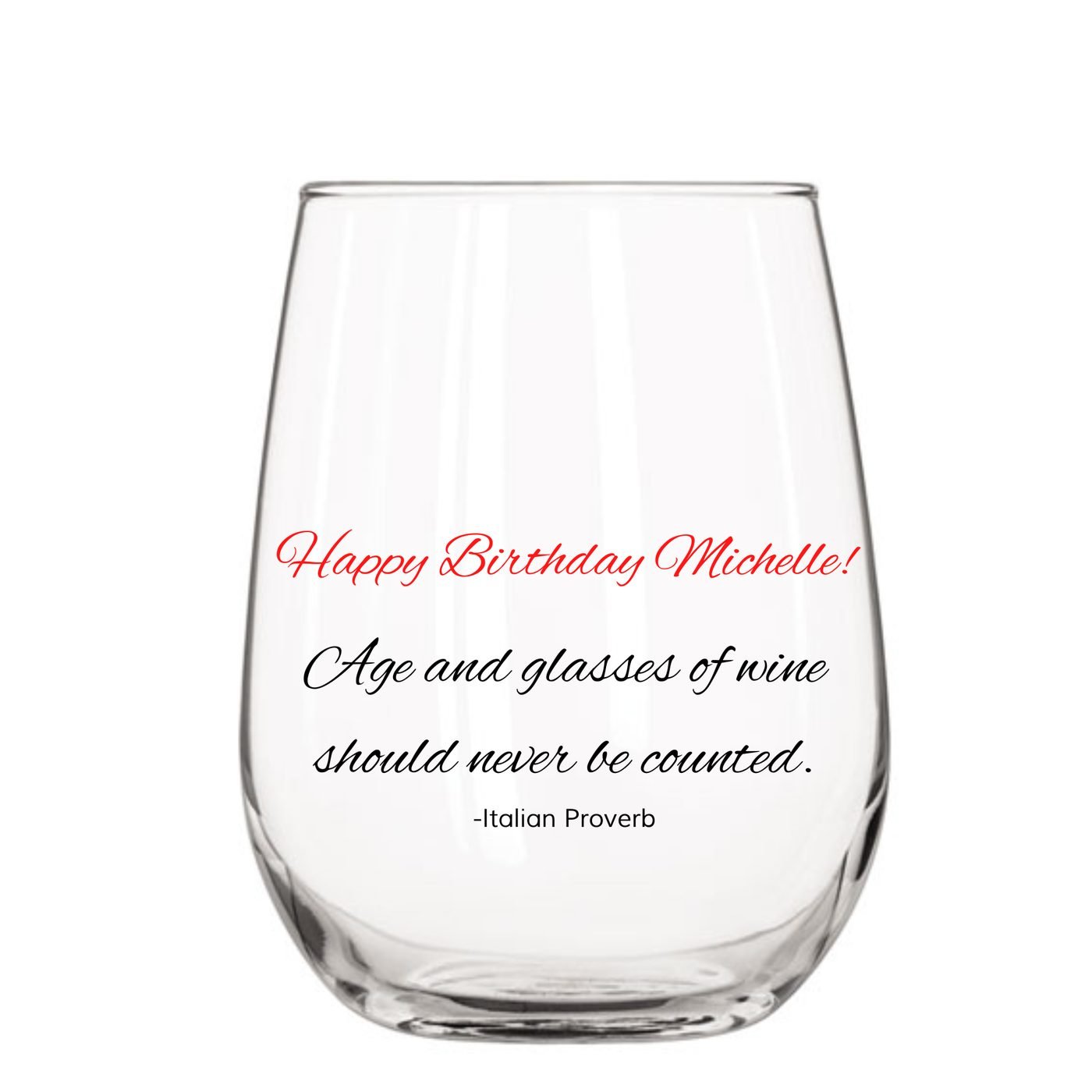 Personalized Birthday Wine Glass